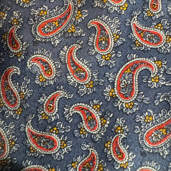 Oscar de la Renta Men's Necktie Tie Silk Red Blue Geometric USA 57-59" Lot of 6 - Picture 11 of 15